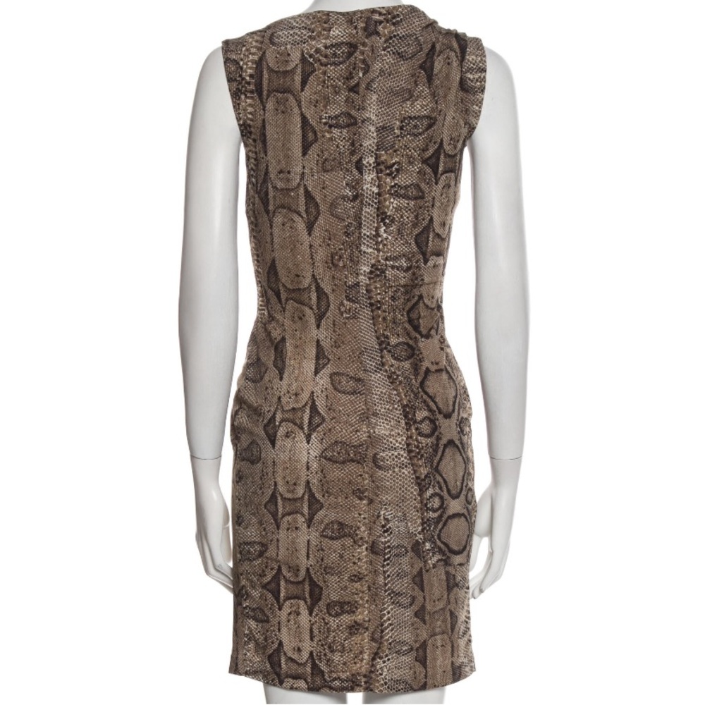 Roberto Cavalli Brown Python Print Mini Dress - S… - image 2